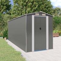 Berkfield Home Garden Shed Light Grey 192x523x223 cm Galvanised Steel | Size: 192 x 523 x 223 cm