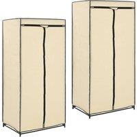 Berkfield Home Wardrobes 2 pcs Cream 75x50x160 cm in Beige | Size: 75 x 50 x 160 cm