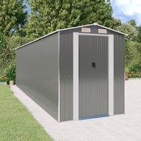 Berkfield Home Garden Shed Light Grey 192x689x223 cm Galvanised Steel | Size: 192 x 689 x 223 cm
