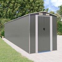 Berkfield Home Garden Shed Light Grey 192x855x223 cm Galvanised Steel | Size: 192 x 855 x 223 cm