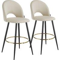 tectake Bar Stool Rachel Cream/Black Set Of 2