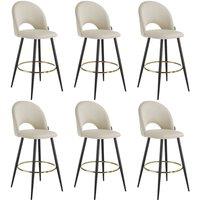 tectake Bar Stool Rachel Cream/Black Set Of 6