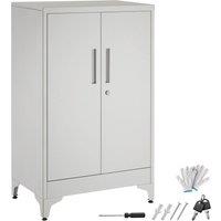 tectake Blake Filing Cabinet, Magnetic Closure, Adjustable Shelves in Grey | Size: 1 Pack