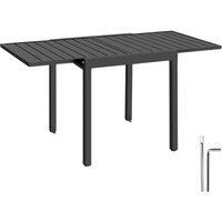 tectake Aluminum Garden Table Campos Extendable, Height-adjustable in Dark Grey | Size: 80 cm x 80 cm