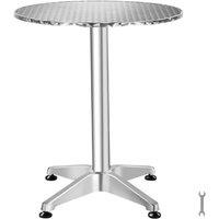 tectake Aluminum Bistro Table Viktor 60 Cm, Foldable, Height-Adjustable Vikt in Silver | Size: 2 Seater