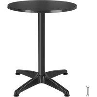 tectake Aluminum Bistro Table Viktor 60 Cm, Foldable, Height-Adjustable Vikt in Black | Size: 2 Seater