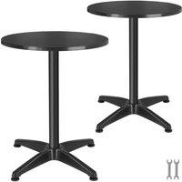 tectake Aluminum Bistro Table Viktor 60 Cm, Foldable, Height-Adjustable Vikt in Black | Size: 4 Person