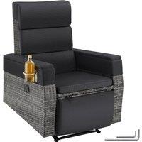 tectake Aluminum Rattan Armchair Pacentro in Grey | Size: 1 Seater