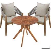 tectake 3-Piece Garden Set in Grey | Size: 2 Seater