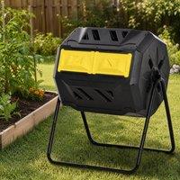 STILVORA 160L Garden Composter with Rotating Double Chamber in Black