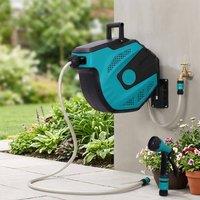 STILVORA 15 m Retractable Hose Reel with 7 Spray Patterns in Teal