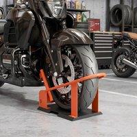 STILVORA Motorcycle Wheel Chock with Adjustable Support Orange