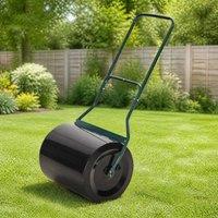 STILVORA Garden Lawn Roller 60 L with Fillable Drum Black