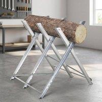STILVORA Foldable Sawhorse Stand 100 kg Silver