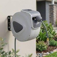 STILVORA Wall-Mounted Air Hose Reel 15 m Auto Retract Grey