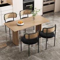 ModernLuxe Velvet dining chair set with modern style & metal support legs in Black