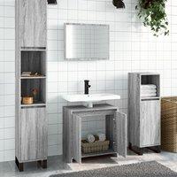 Berkfield Home 2 Piece Bathroom Furniture Set Grey Sonoma Engineered Wood