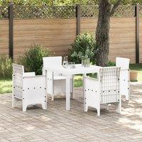Berkfield Home Garden Table White 100x100x73 cm Poly Rattan | Size: 100 x 100 x 73 cm