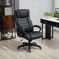 VINSETTO High Back 6 Points Vibration Massage Executive Office Chair in Black