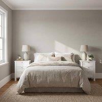 FWStyle Set Of 2 White 3 Drawer Bedside Table Chests Hx60cm, Wx40cm, Dx40cm