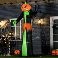HOMCOM 2.7m Inflatable Halloween Pumpkin with LEDs for Party Decorations