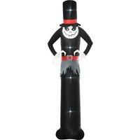OUTSUNNY 10' Inflatable Halloween Ghost Outdoor Decoration Waterproof LED Light in Black