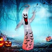 OUTSUNNY 11.8FT Halloween Inflatable Spooky Ghost, Blow Up Garden Decoration in White