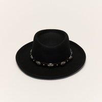 Liquorish Black Gambler Hat With Silver Band | Size: XL