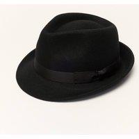 Liquorish Black Trilby Hat With Teardrop Crown | Size: 2XL