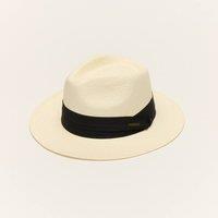 Liquorish Classic Panama Straw Fedora Hat in Cream | Size: S/M