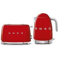 Smeg Variable Kettle & 2 Slice Toaster in Red