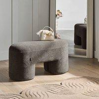 Wyld and Coco Boucle Bench Pouffe Brown - W88 x D39 x H46cm