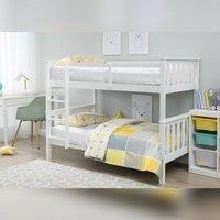 Comfy Living Ltd Premium 3ft Wooden Bunkbed In Various Colours in White | Size: Single