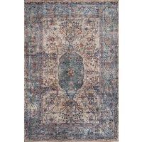 Kukoon Blue Distressed Soft Washable & Liquid Repellent Living Room Area Rug in Duck Egg Blue | Size: 120 cm x 170 cm