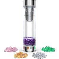 White Lotus Beauty 5 Sacred Stones Crystal Healing Water Bottle 500ml in Clear