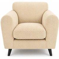 Bliss Furniture Harlow Jumbo Cord Cuddle Chair, Modern Tailored Armchair in Cream | Size: 1 Pack