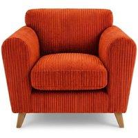 Bliss Furniture Harlow Jumbo Cord Cuddle Chair, Modern Tailored Armchair in Orange | Size: 1 Pack