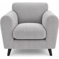 Bliss Furniture Harlow Jumbo Cord Cuddle Chair, Modern Tailored Armchair in Silver | Size: 1 Pack