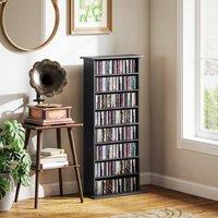 HOMCOM CD Storage Unit DVD Tower Blu-ray Storage Shelf for Living Room in Black