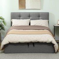 HOMCOM Upholstered Ottoman Bed, Storage Bed Frame, Grey | Size: King