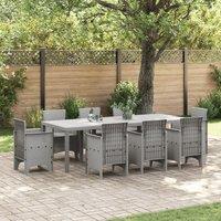 Berkfield Home Garden Table Light Grey 250x100x73 cm Poly Rattan | Size: 250 x 100 x 73 cm