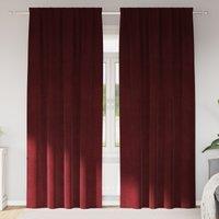 Berkfield Home Blackout Curtains with Top Tape 2 pcs Wine Red Velvet
