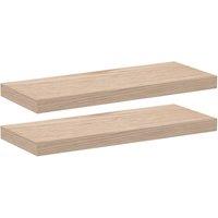 Berkfield Home Floating Shelves 2 pcs 60x23.5x4 cm Engineered Wood in Light Oak