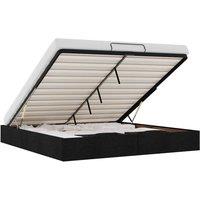 Berkfield Home Ottoman Bed Frame without Mattress Black Super King Fabric