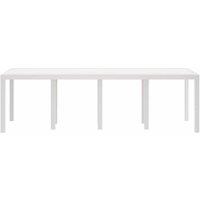 Berkfield Home Garden Table White 250x100x73 cm Poly Rattan | Size: 250 x 100 x 73 cm