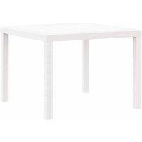 Berkfield Home Garden Table White 100x100x73 cm Poly Rattan | Size: 100 x 100 x 73 cm
