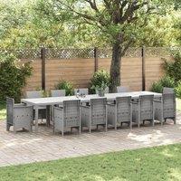 Berkfield Home Garden Table Light Grey 400x100x73 cm Poly Rattan | Size: 400 x 100 x 73 cm