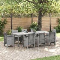 Berkfield Home Garden Table Light Grey 250x100x73 cm Poly Rattan | Size: 250 x 100 x 73 cm