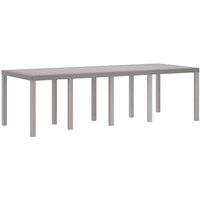 Berkfield Home Garden Table Light Grey 250x100x73 cm Poly Rattan | Size: 250 x 100 x 73 cm