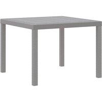 Berkfield Home Garden Table Light Grey 100x100x73 cm Poly Rattan | Size: 100 x 100 x 73 cm